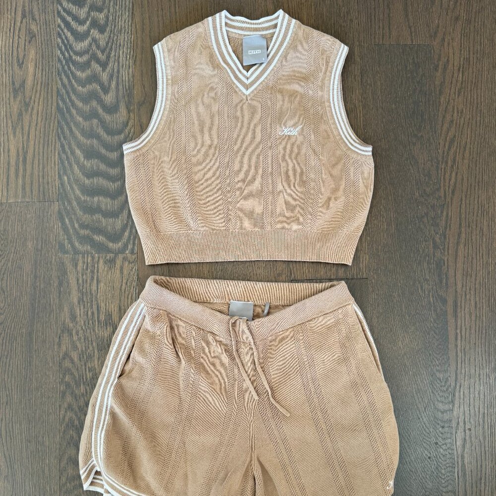 KITH Women Knit Vest & Shorts Set | Camel | Size S